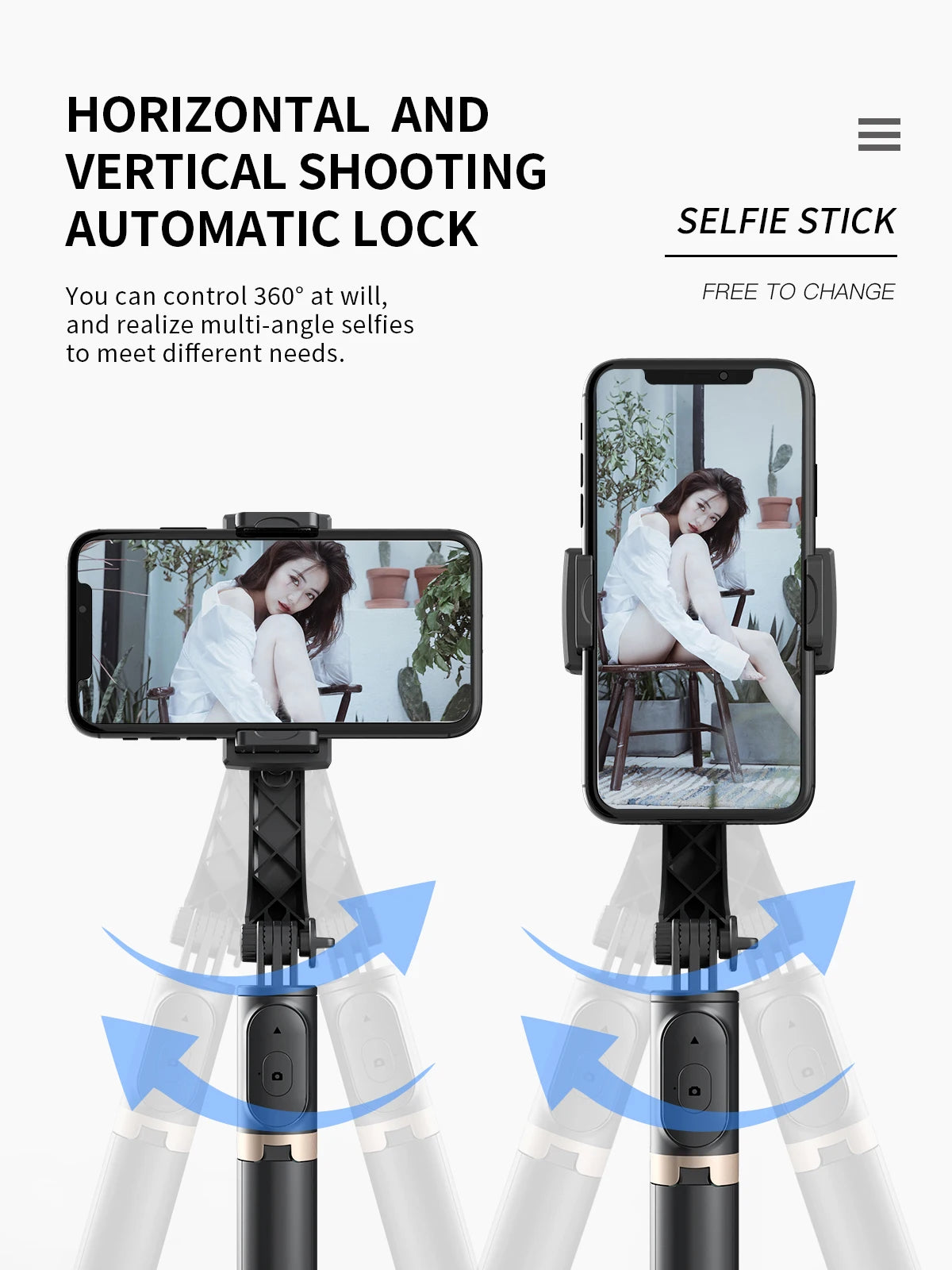 Handheld Gimbal Smartphone Bluetooth Handheld Stabilizer with Tripod Selfie Stick Folding Gimbal for Smartphone Xiaomi iPhone