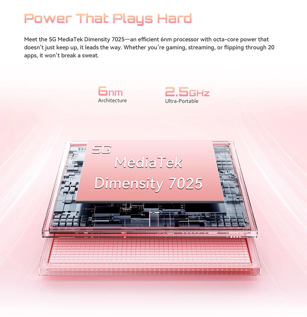 Smartphone 5G Cubot X100, Android 15, Dimensity 7025, 6nm, 2.5GHz,6.88-inch Screen,16GB(8+8),256GB, 64MP Camera, 5100mAh Battery