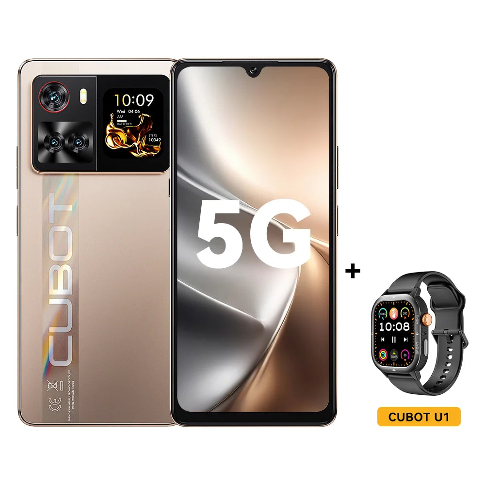 Smartphone 5G Cubot X100, Android 15, Dimensity 7025, 6nm, 2.5GHz,6.88-inch Screen,16GB(8+8),256GB, 64MP Camera, 5100mAh Battery