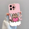 Kawaii P-Pusheen Phone Case – Shockproof Matte Cover for iPhone 11–16 italiatechs