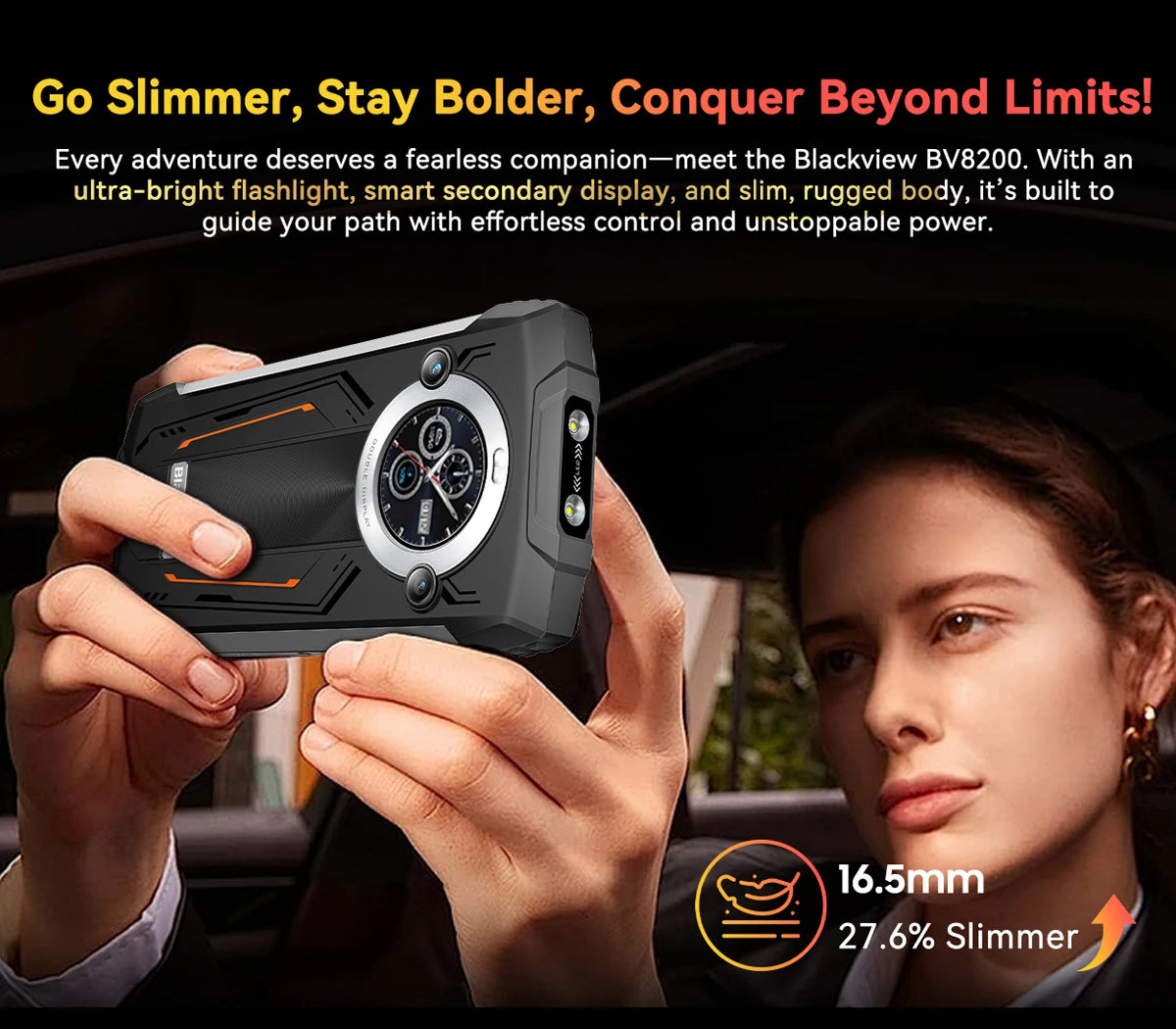 【World premiere】Blackview BV8200  Rugged phone 6.5" 2.4K 120Hz Display Helio G100 12GB 256GB NFC Flashlight Android 14 CellPhone