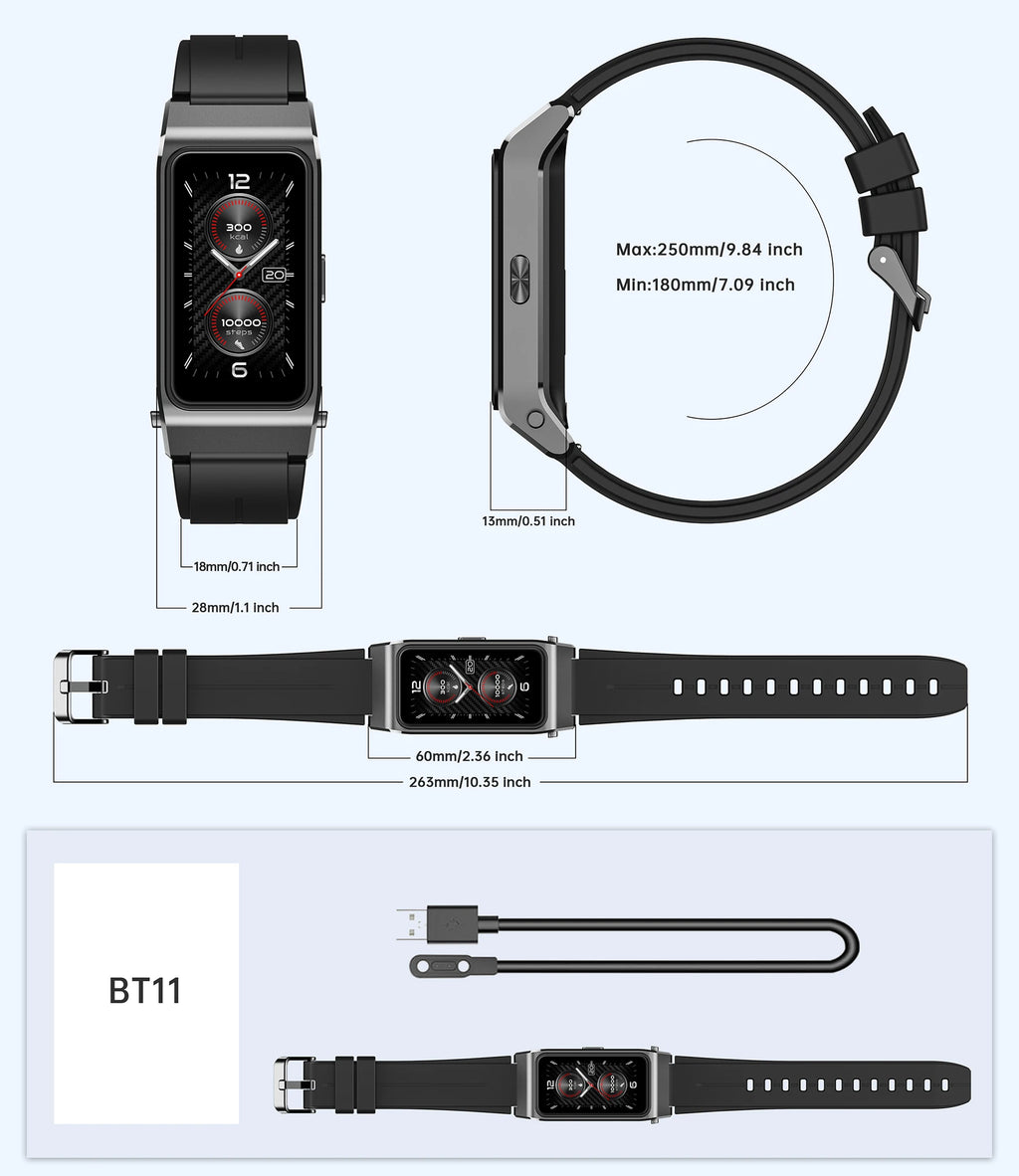 OUKITEL BT11 Smartwatch Bluetooth Headset 2-in-1, 24h Health Monitoring, 1.47" AMOLED Display, Waterproof Sports Fitness Watch