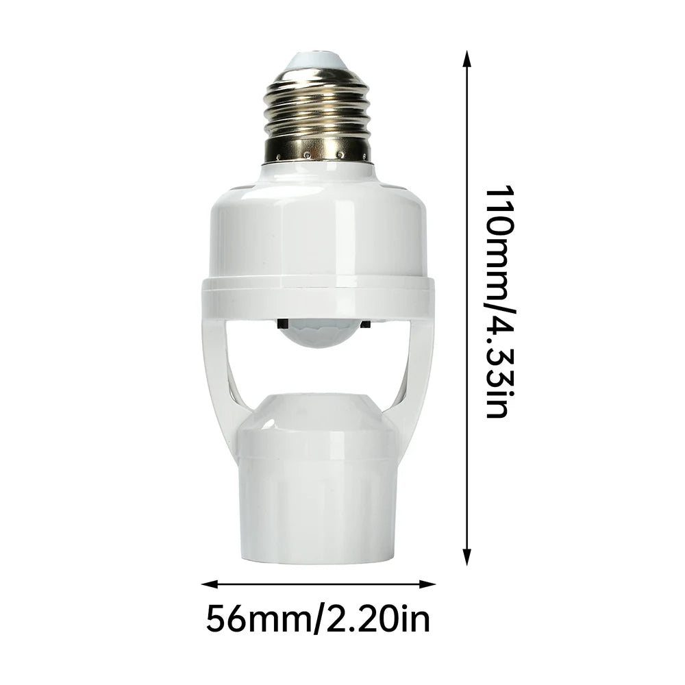 Motion Sensor LED Lamp Base – E27 Socket Converter with PIR Sensor 💡