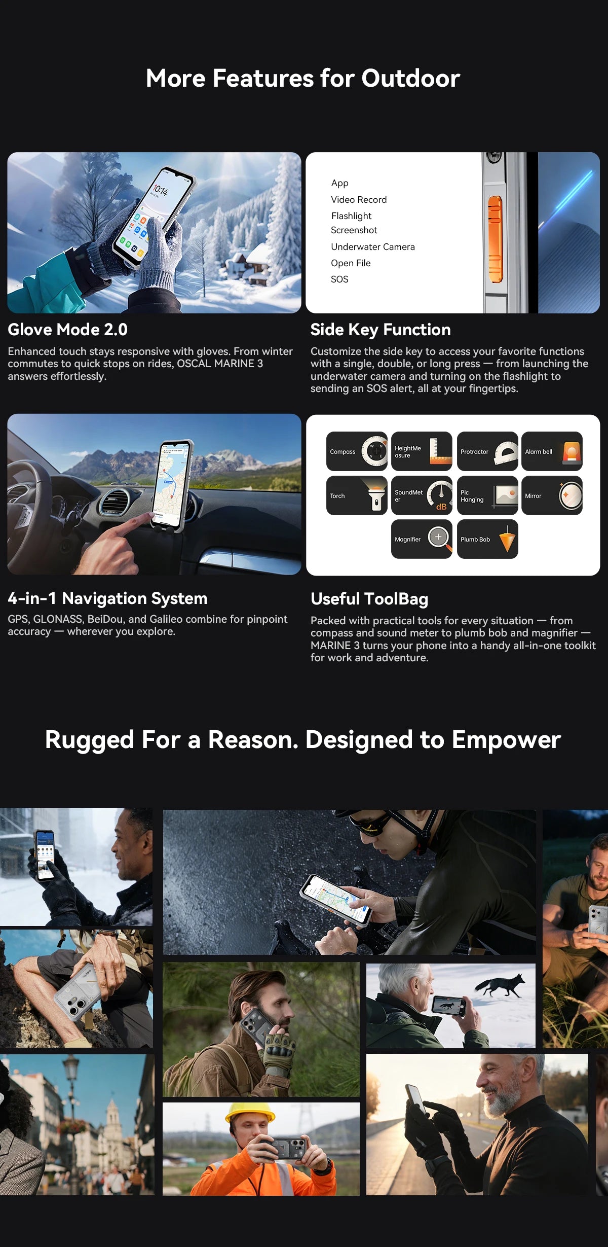 Blackview OSCAL MARINE 3 Rugged Smartphone 6.56" HD 90Hz Display Helio G81 13MP+16MP Camera 5000mAh Battery Android 16 Mobile