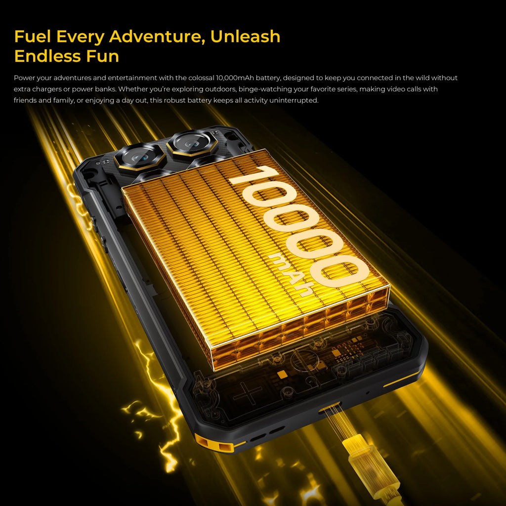 OUKITEL WP60 5G NFC Smartphone 10000mAh 48GB(16+32) +512GB, MTK 7025 Android 15 Rugged Phone, 108MP Camera, 120Hz