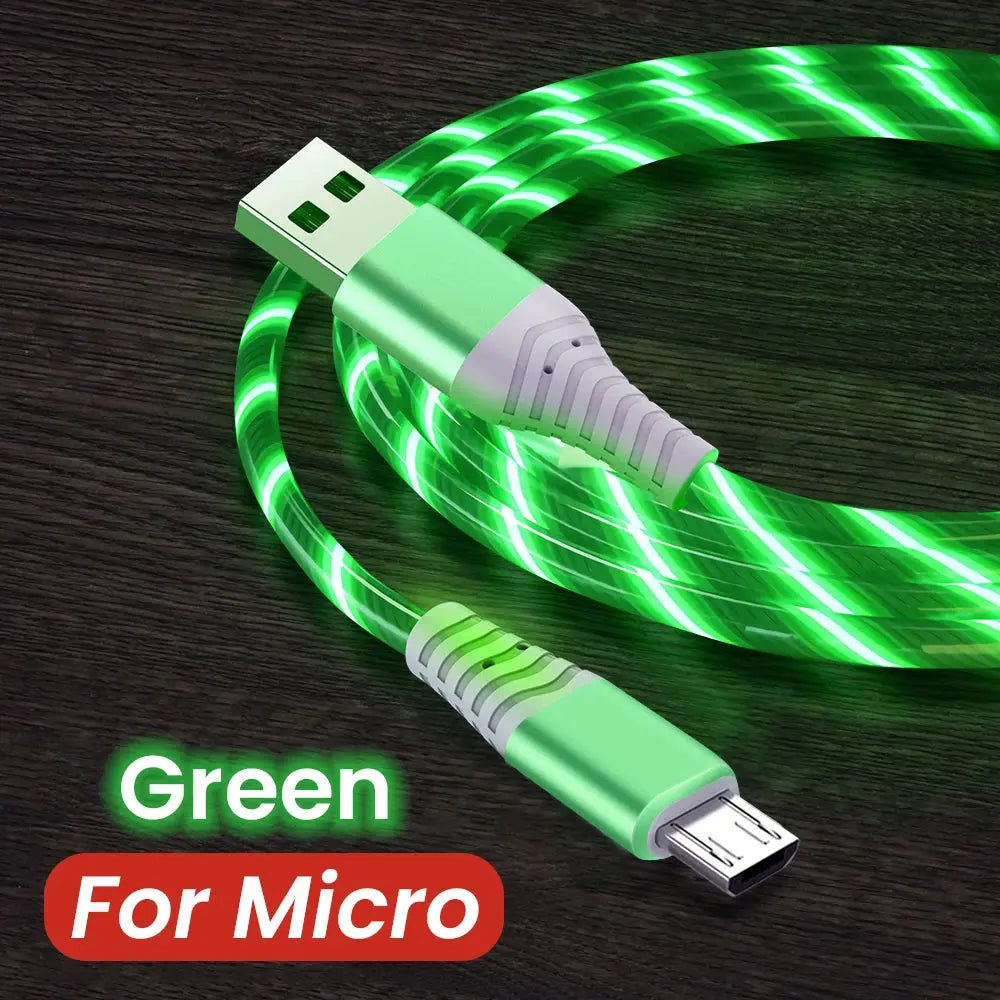 fast charging usb cable – Micro USB & Type-C Flowing Light Cable italiatechs