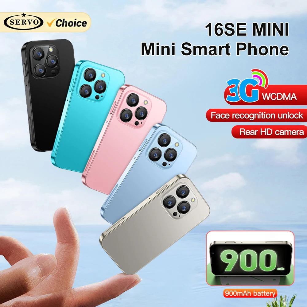 SERVO 16SE Mini Smartphone 16GB ROM Android 9.0 Wifi Dual SIM Standby Play Store 3G WCDMA 3.0"Little Smart Cellphone New Version