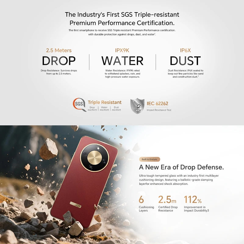 HONOR X9d 12GB+256GB Global Version 5G Smartphone 6.79'' 120Hz AMOLED Screen 108MP AI Main Camera 8300 mAh 66W Supercharging