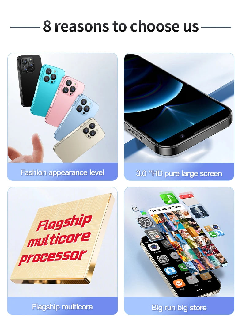 SERVO 16SE Mini Smartphone 16GB ROM Android 9.0 Wifi Dual SIM Standby Play Store 3G WCDMA 3.0"Little Smart Cellphone New Version