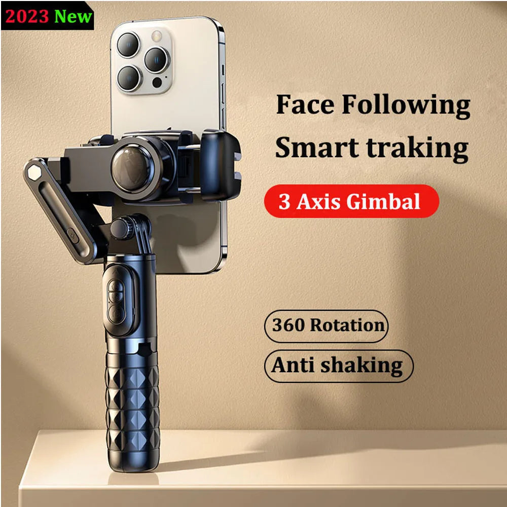 Handheld Gimbal Smartphone Bluetooth Handheld Stabilizer with Tripod Selfie Stick Folding Gimbal for Smartphone Xiaomi iPhone