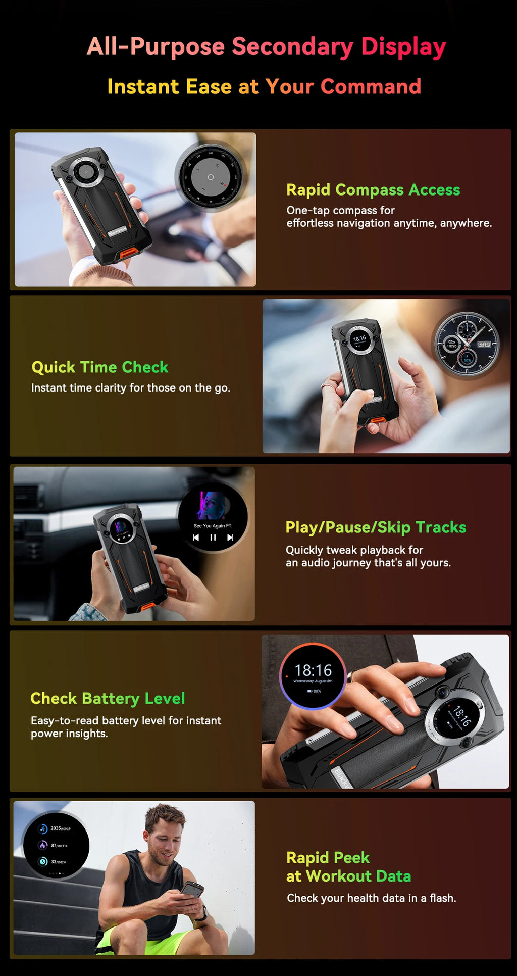 【World premiere】Blackview BV8200  Rugged phone 6.5" 2.4K 120Hz Display Helio G100 12GB 256GB NFC Flashlight Android 14 CellPhone