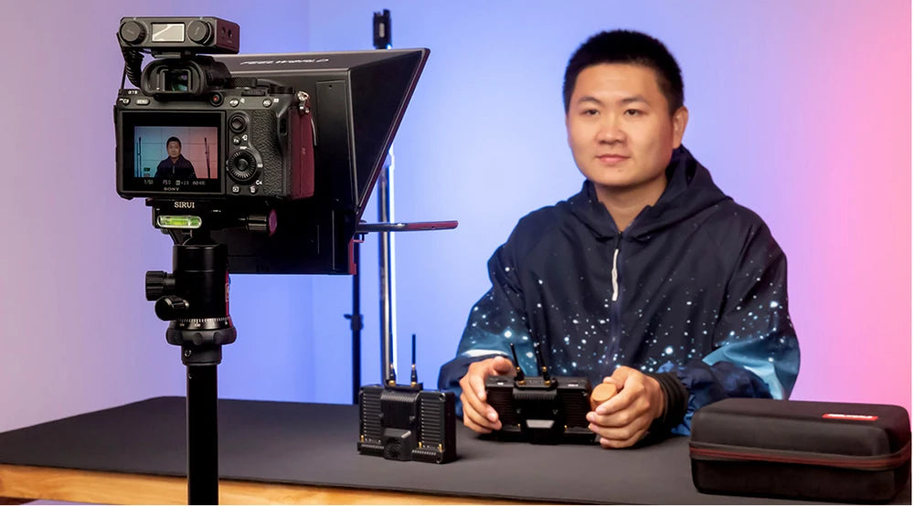 FEELWORLD Mini Teleprompter TP2A 8 inch Portable Supports Under 8"  Smartphone Tablet Prompting Smartphone DSLR Camera Bluetooth