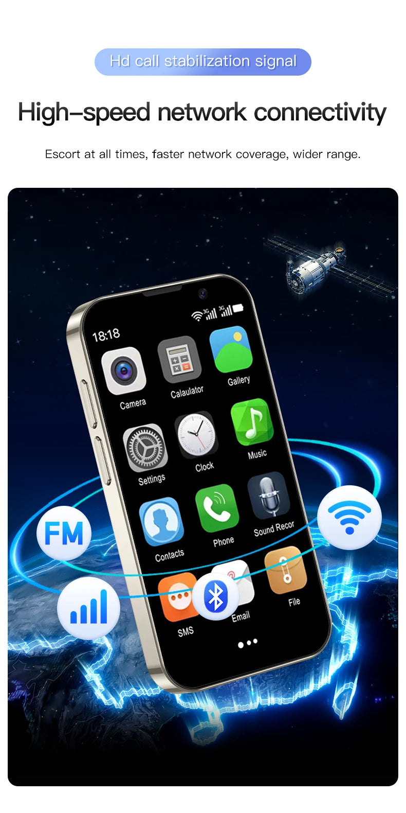 SERVO 16SE Mini Smartphone 16GB ROM Android 9.0 Wifi Dual SIM Standby Play Store 3G WCDMA 3.0"Little Smart Cellphone New Version