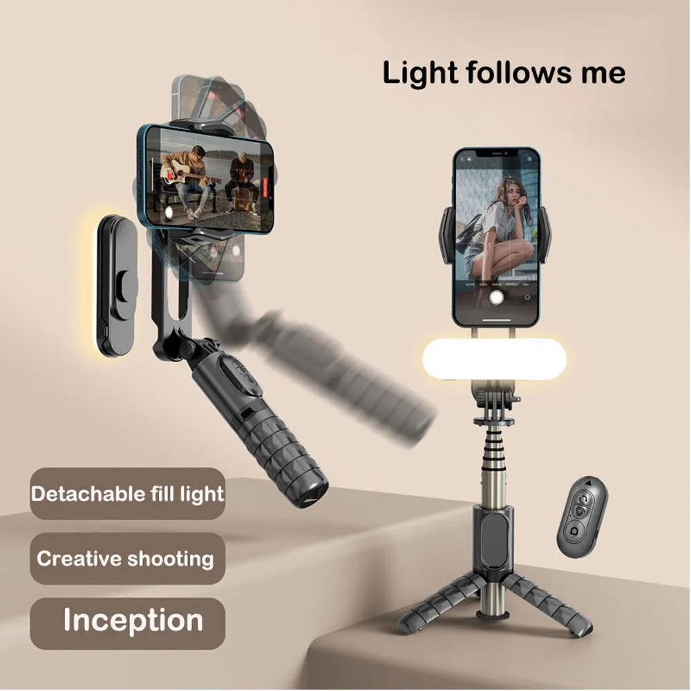 Handheld Gimbal Smartphone Bluetooth Handheld Stabilizer with Tripod Selfie Stick Folding Gimbal for Smartphone Xiaomi iPhone