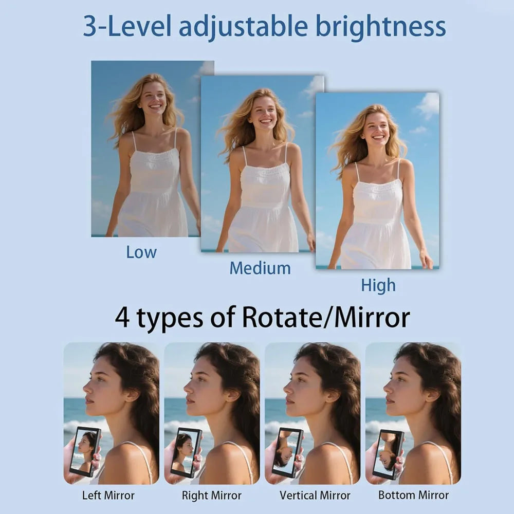 Wireless Vlog Mobile Magnetic Selfie Screen Using Phone Rear Camera for Selfie Vlog or Live Stream Magnetic Monitor Screen