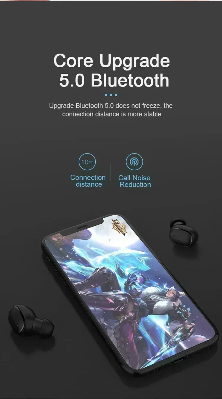 TWS Bluetooth Earphones Wireless Bluetooth Headset Noise Cancelling Headsets With Microphone A6S Headphones for SmartPhone