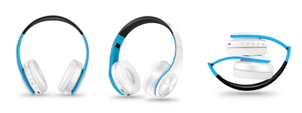 Men Gift Gold Wireless Headphones Bluetooth Earphone Stereo Headset Game with Build-in MIC with Universal for Android and iOS