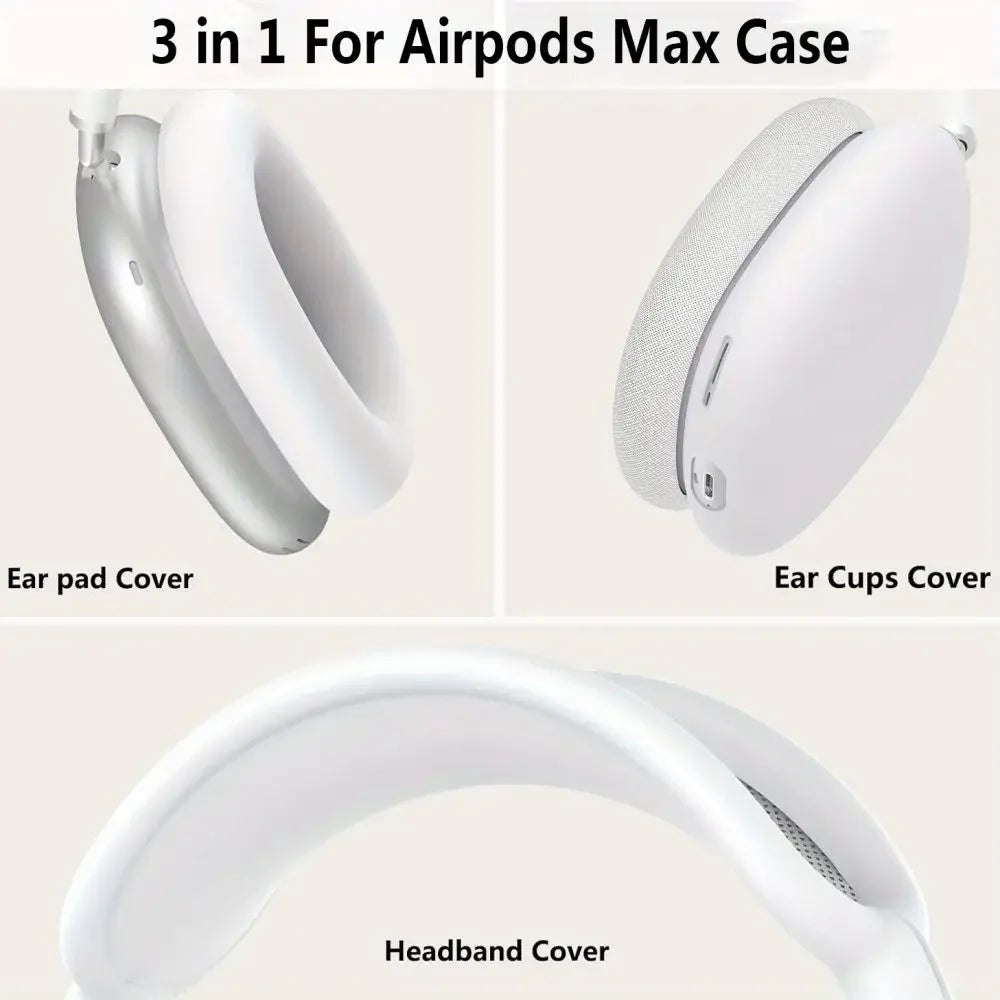 3 in 1 Soft Silicone Skin Protector Headphones Case For Airpods Max Cases Anti Scratch Shockproof Earphone Cover Accessories