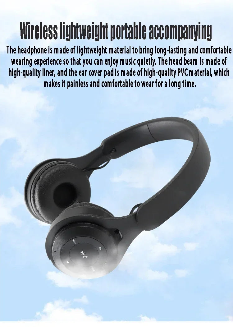 Stereo Y08 Headset 5.3 Bluetooth Headset Folding Wireless Sports Earphone Gaming Headsets Over-ear Headphones for Android ios