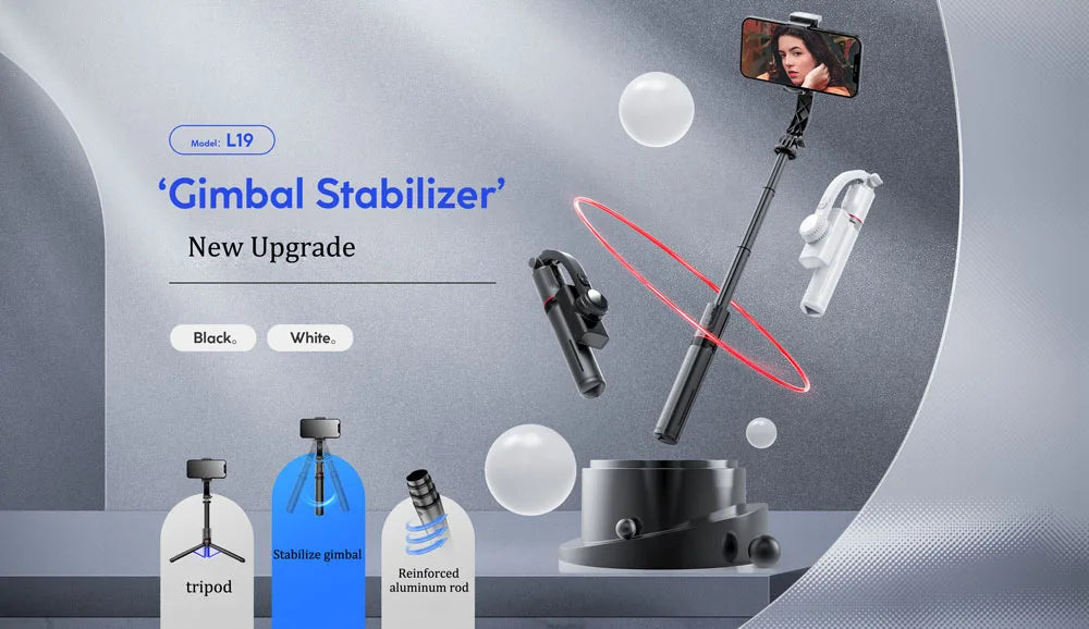 Handheld Gimbal Smartphone Bluetooth Handheld Stabilizer with Tripod Selfie Stick Folding Gimbal for Smartphone Xiaomi iPhone