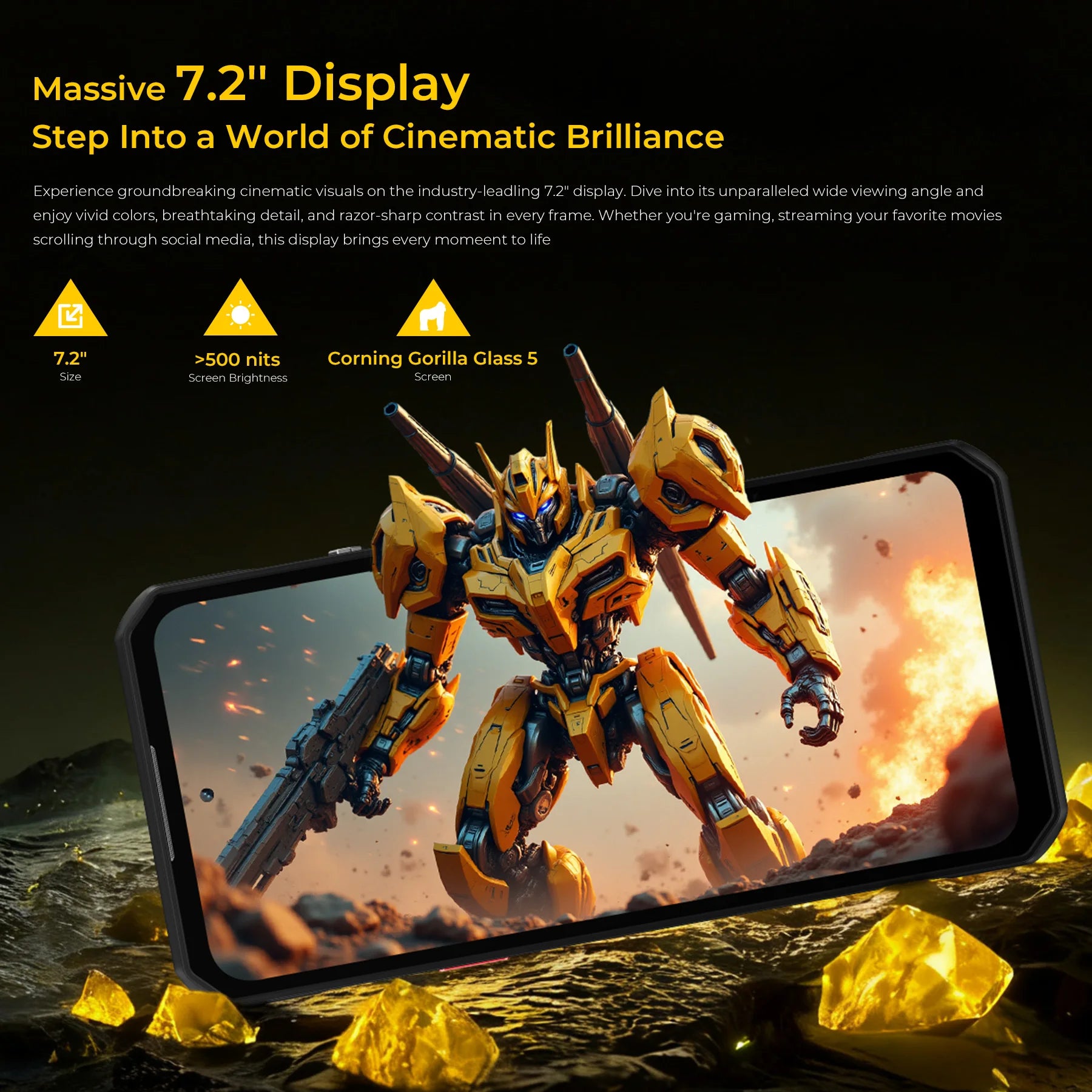 OUKITEL WP60 5G NFC Smartphone 10000mAh 48GB(16+32) +512GB, MTK 7025 Android 15 Rugged Phone, 108MP Camera, 120Hz
