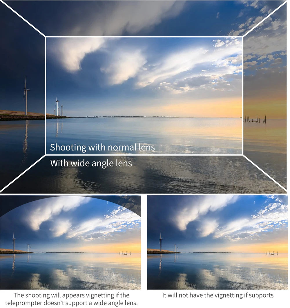 FEELWORLD Mini Teleprompter TP2A 8 inch Portable Supports Under 8"  Smartphone Tablet Prompting Smartphone DSLR Camera Bluetooth