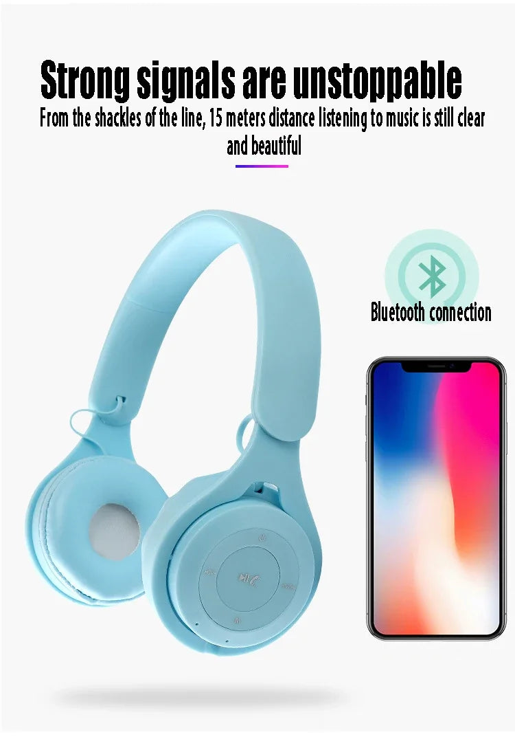 Stereo Y08 Headset 5.3 Bluetooth Headset Folding Wireless Sports Earphone Gaming Headsets Over-ear Headphones for Android ios