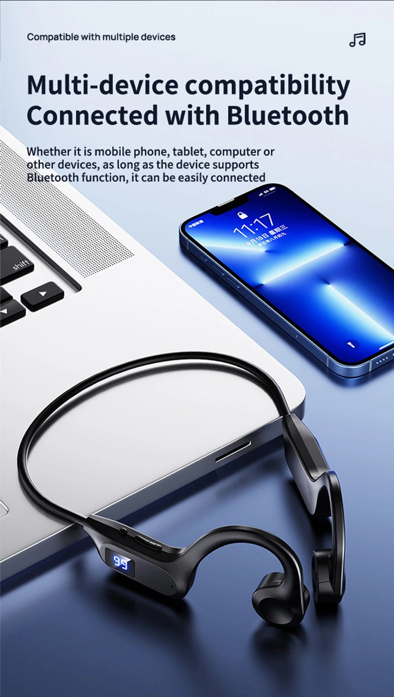 Wireless Earphone Bone Conduction Sport Swimming Bluetooth Compatible Headphone Hand-free With Mic For Running X7 Earbuds