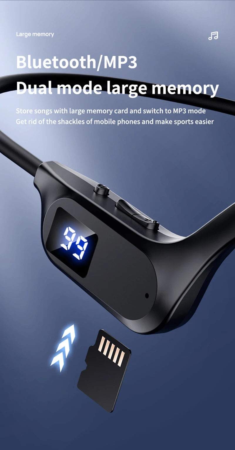 Wireless Earphone Bone Conduction Sport Swimming Bluetooth Compatible Headphone Hand-free With Mic For Running X7 Earbuds