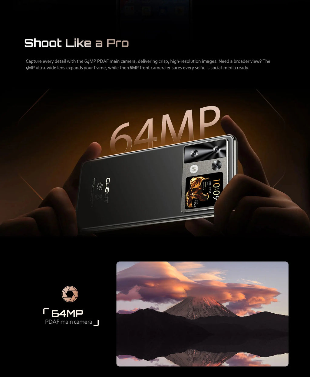 Cubot P90 4G Smartphone Helio G100 Octa-core 24GB+256GB 6.88-Inch 120Hz Display 5100mAh Battery 64MP Camera Android 15 Phone