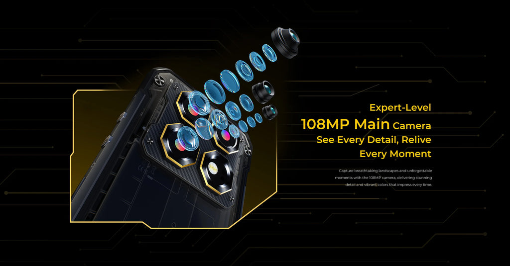 OUKITEL WP60 5G NFC Smartphone 10000mAh 48GB(16+32) +512GB, MTK 7025 Android 15 Rugged Phone, 108MP Camera, 120Hz