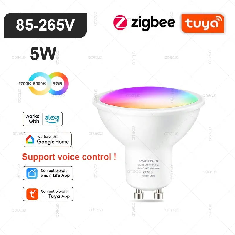 Smart LED Bulb E27/E14/GU10 – WiFi & Zigbee RGB Dimmable, Alexa & Google Compatible italiatechs