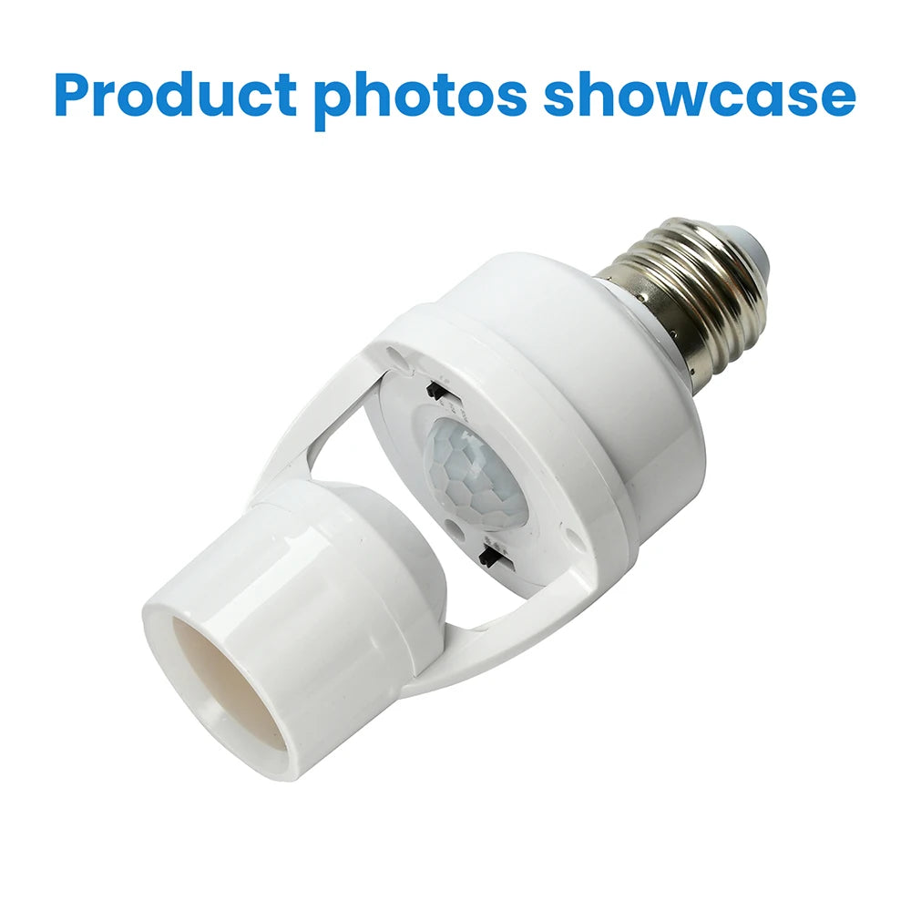 Motion Sensor LED Lamp Base – E27 Socket Converter with PIR Sensor 💡