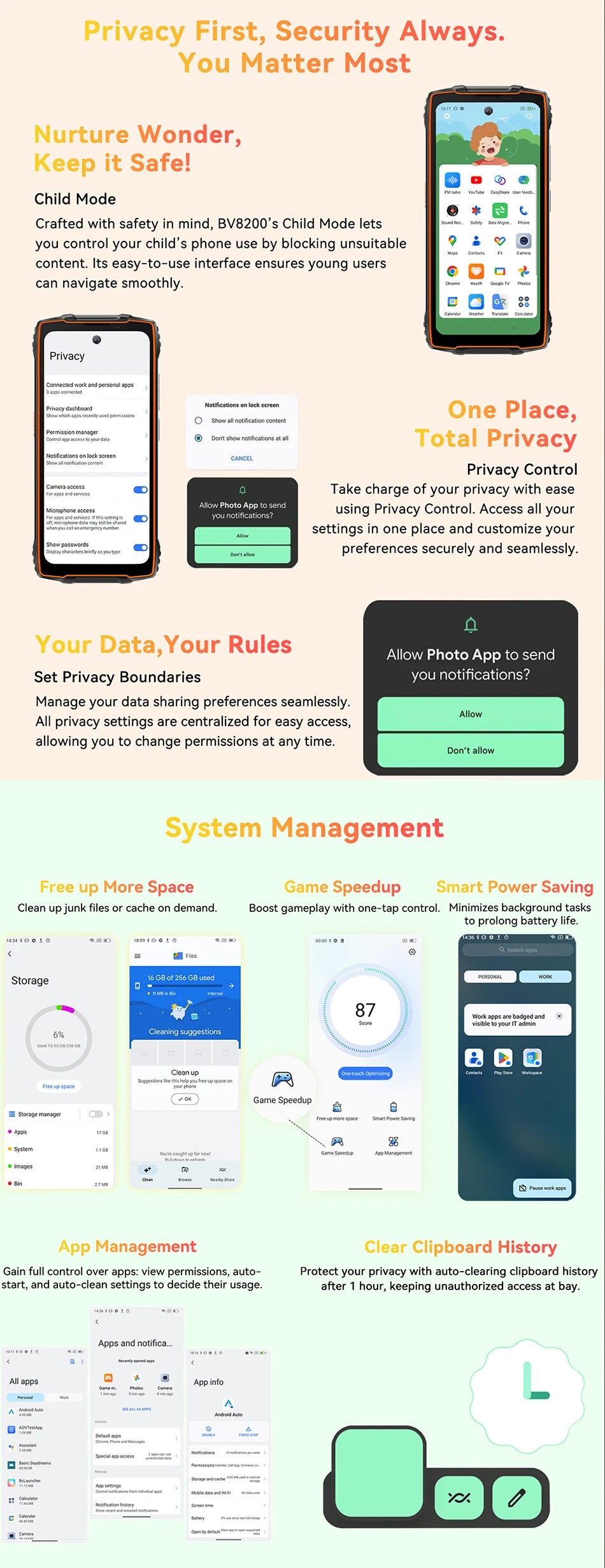 【World premiere】Blackview BV8200  Rugged phone 6.5" 2.4K 120Hz Display Helio G100 12GB 256GB NFC Flashlight Android 14 CellPhone