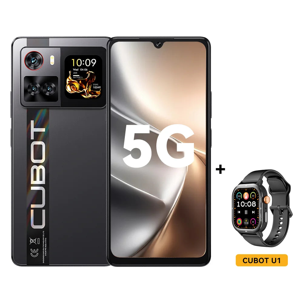 Smartphone 5G Cubot X100, Android 15, Dimensity 7025, 6nm, 2.5GHz,6.88-inch Screen,16GB(8+8),256GB, 64MP Camera, 5100mAh Battery