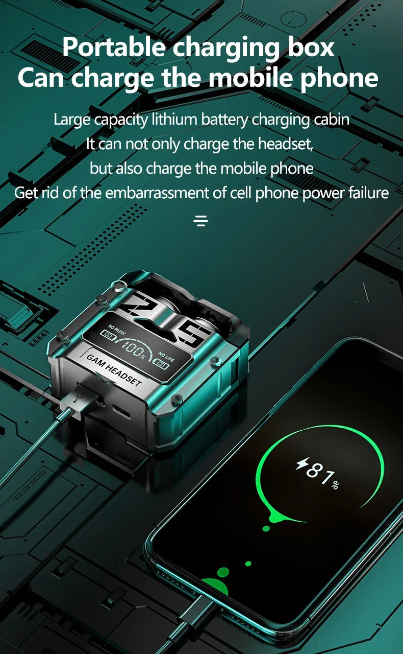 M25 TWS Wireless Headphones Earphones Bluetooth Touch Control Noise Reduction Stereo Waterproof Earbuds Headsets With Microphone