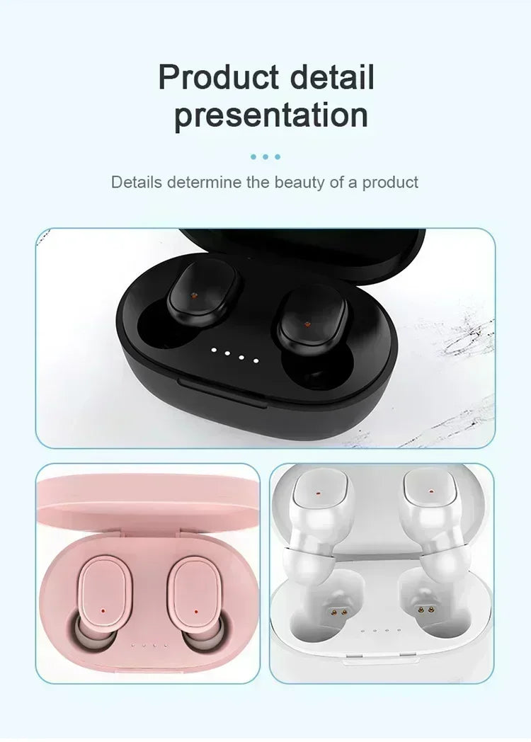 TWS Bluetooth Earphones Wireless Bluetooth Headset Noise Cancelling Headsets With Microphone A6S Headphones for SmartPhone