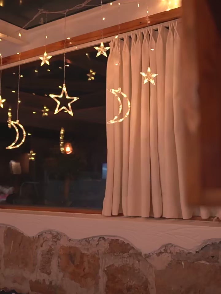 LED Star Moon Light 3.5M Curtain String light